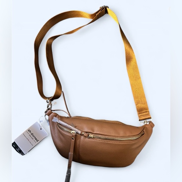 Ah-dorned New York Vegan Leather Crossbody Belt Bag • Camel Tan • NWT - Picture 2 of 3